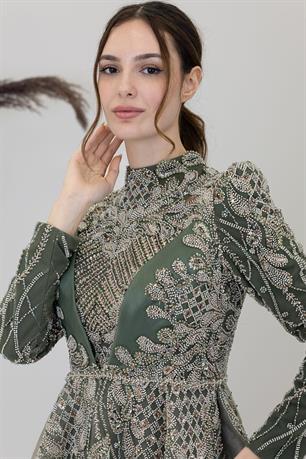 Yaprak Tesettür Abiye Haki