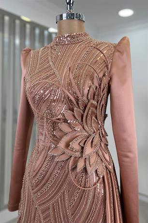 Yaprak Tesettür Abiye Rose