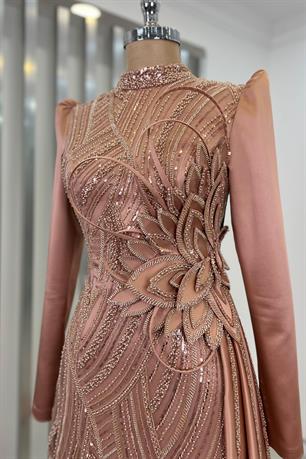 Yaprak Tesettür Abiye Rose