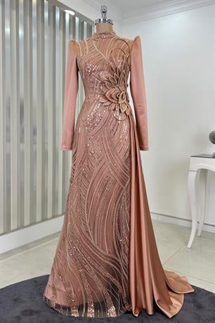 Yaprak Tesettür Abiye Rose