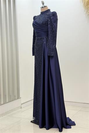 Yeni Raissa Tesettür Abiye Lacivert