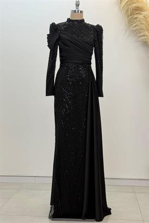 Yeni Raissa Tesettür Abiye Siyah