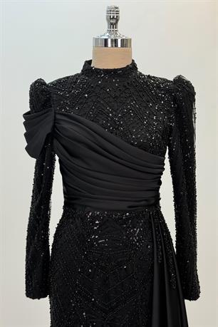 Yeni Raissa Tesettür Abiye Siyah