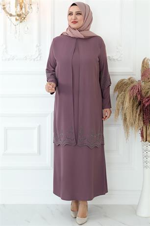 Yıldız Tesettür Abiye Gül Kurusu