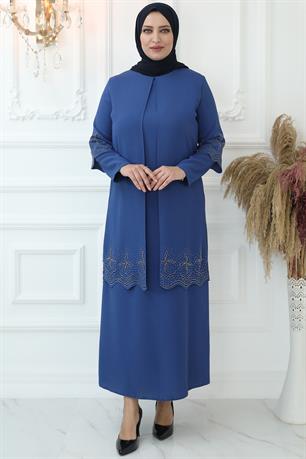Yıldız Tesettür Abiye İndigo