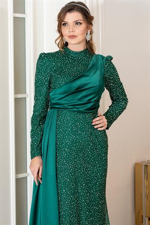 Yıldız Tesettür Abiye Zümrüt