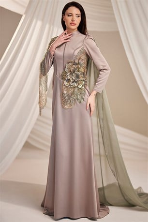 Zafira Tesettür Abiye Haki