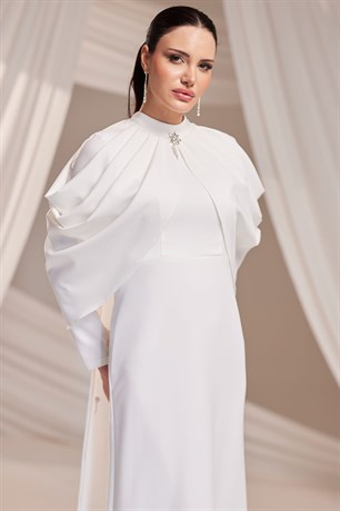 Zahra Tesettür Abiye Beyaz