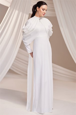 Zahra Tesettür Abiye Beyaz
