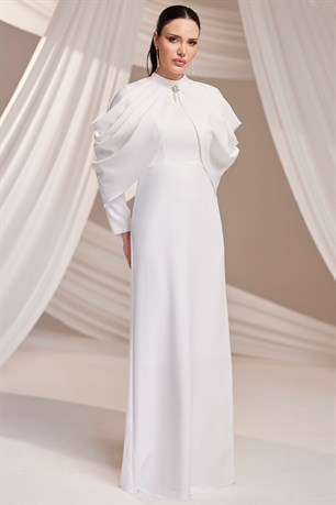 Zahra Tesettür Abiye Beyaz
