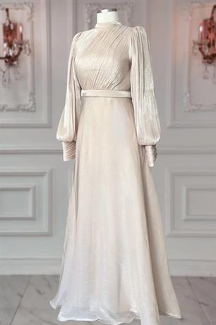 Zen Tesettür Abiye Bej