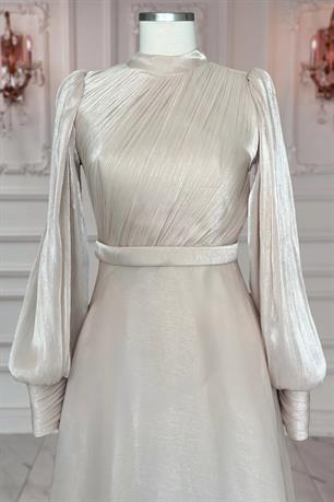 Zen Tesettür Abiye Bej