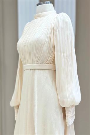 Zen Tesettür Abiye Krem