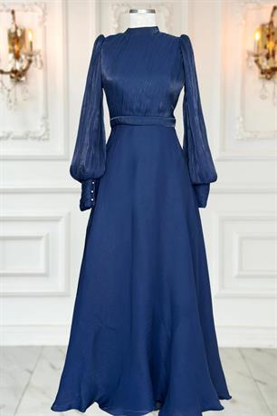 Zen Tesettür Abiye Lacivert