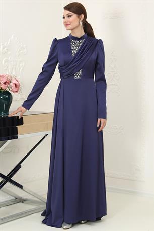 Zen Tesettür Abiye Lacivert