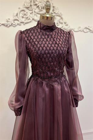 Zırh Tesettür Abiye Gül Kurusu