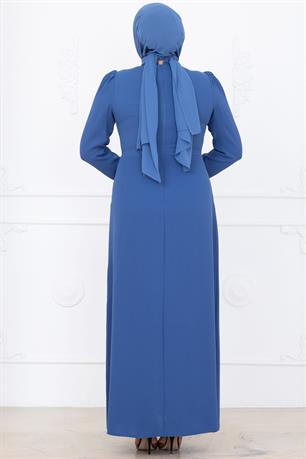Zühre Tesettür Abiye İndigo
