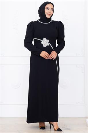 Zühre Tesettür Abiye Siyah