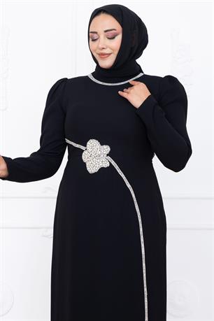 Zühre Tesettür Abiye Siyah