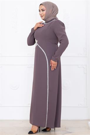 Zühre Tesettür Abiye Vizon