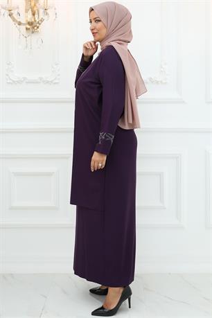 Züleyha Tesettür Abiye Mor