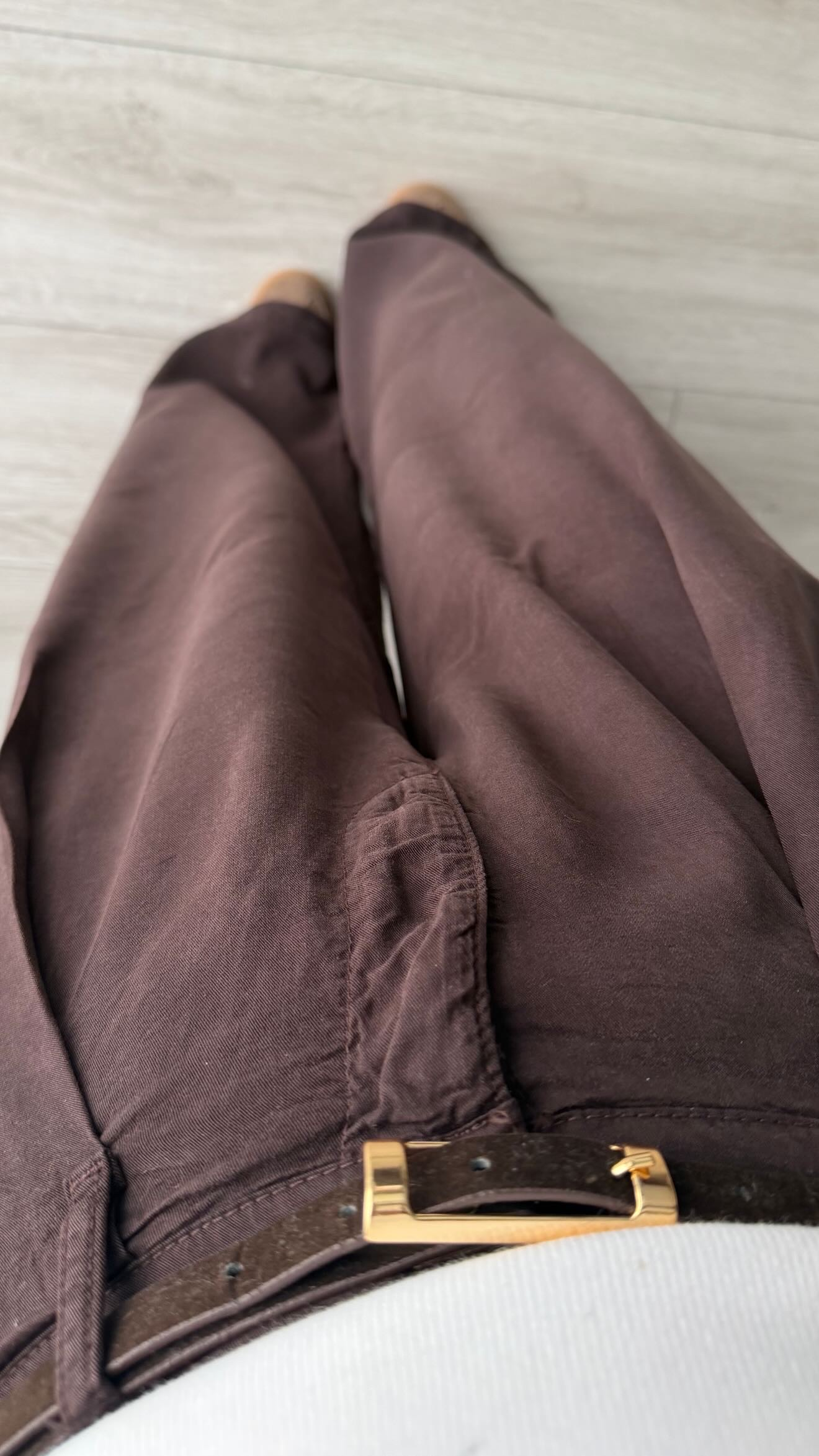 Acı Kahve Bel Lastikli Tensl Pantolon