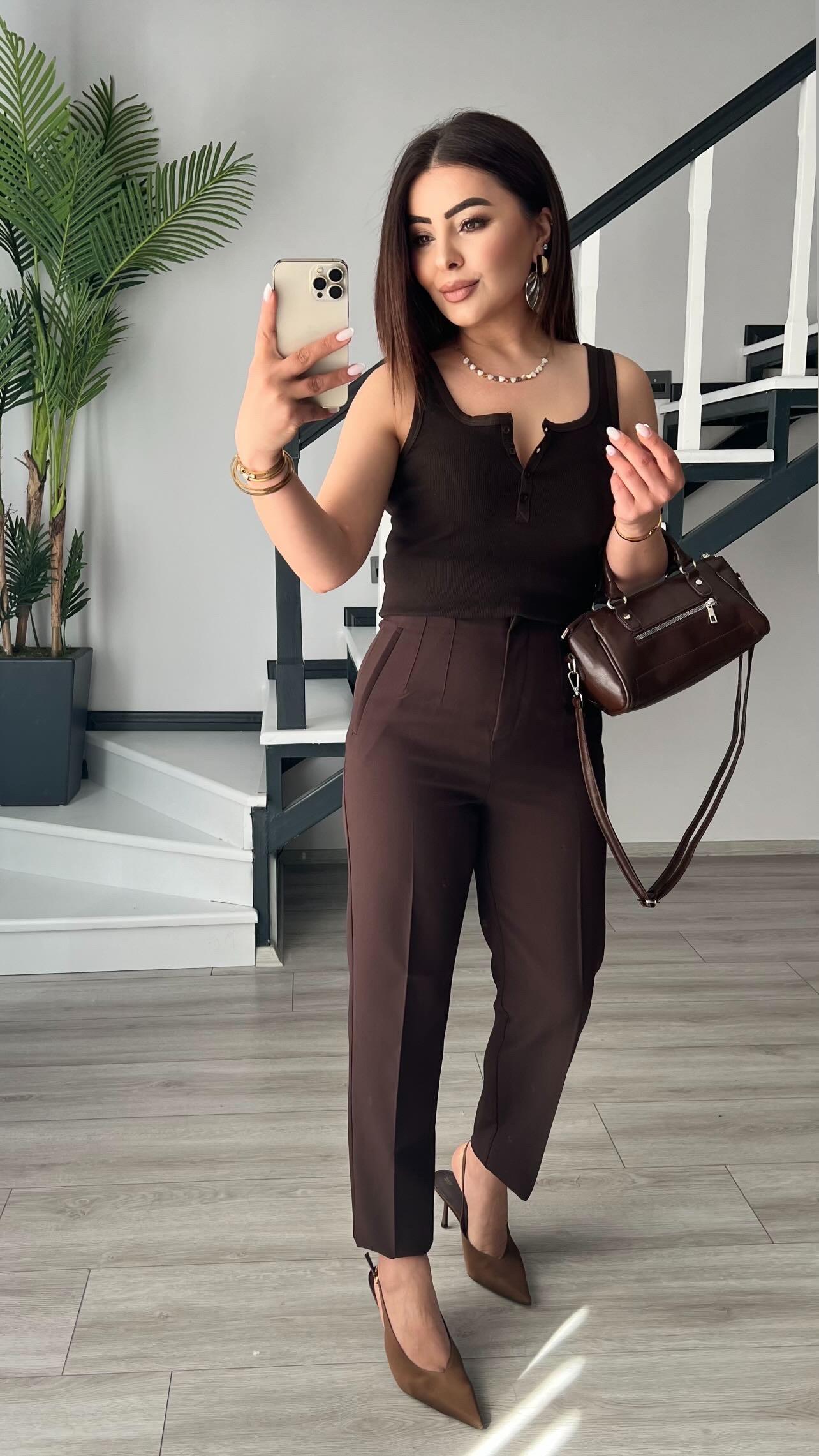 Acı Kahve Flatolu Pantolon  