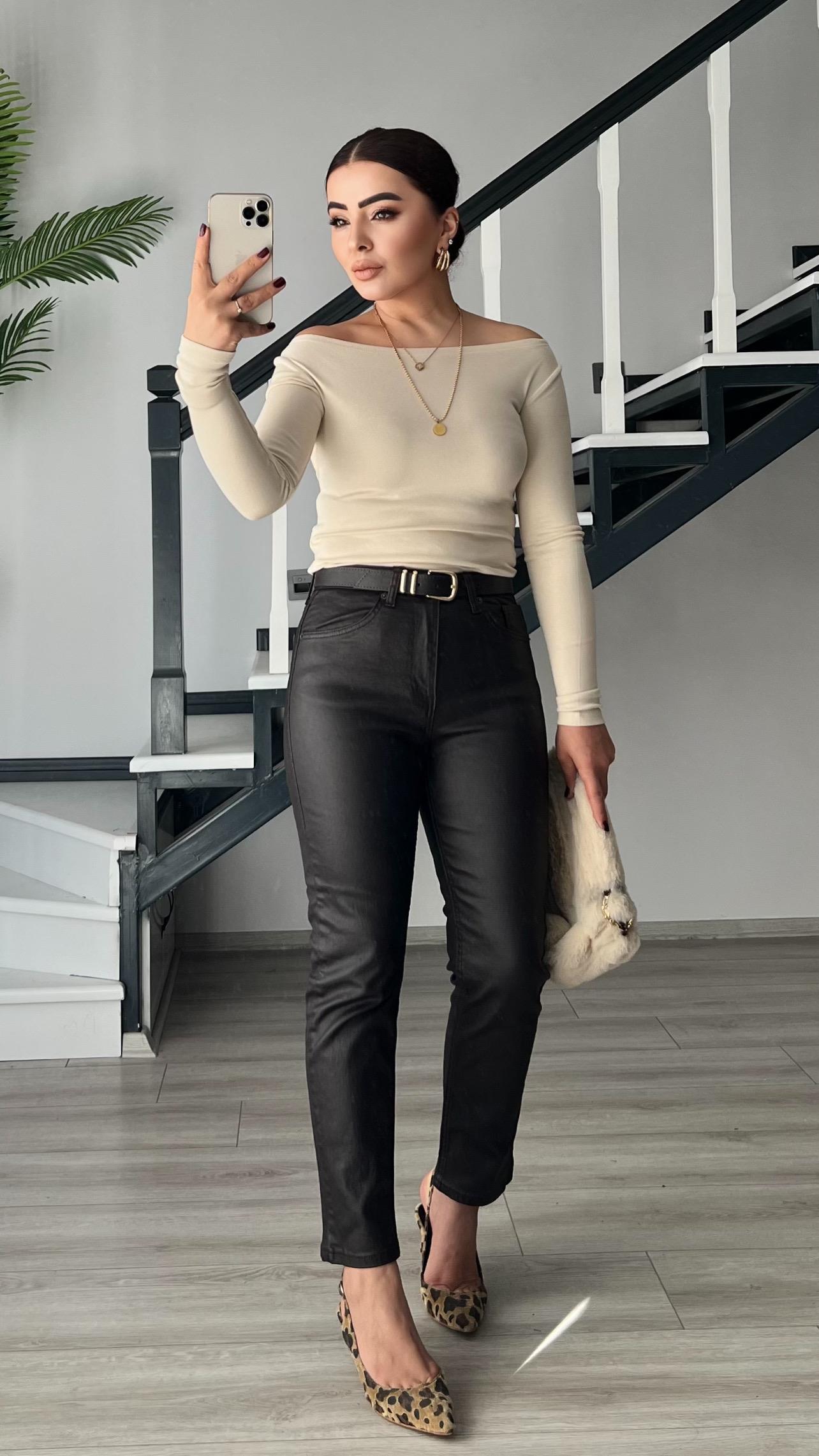 Acı Kahve Mum Kaplama Mom Fit Jean