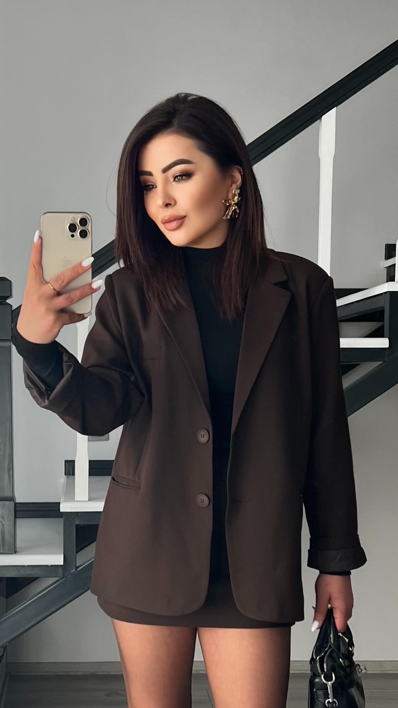 Acı Kahve Premium Astarlı Blazer Ceket 