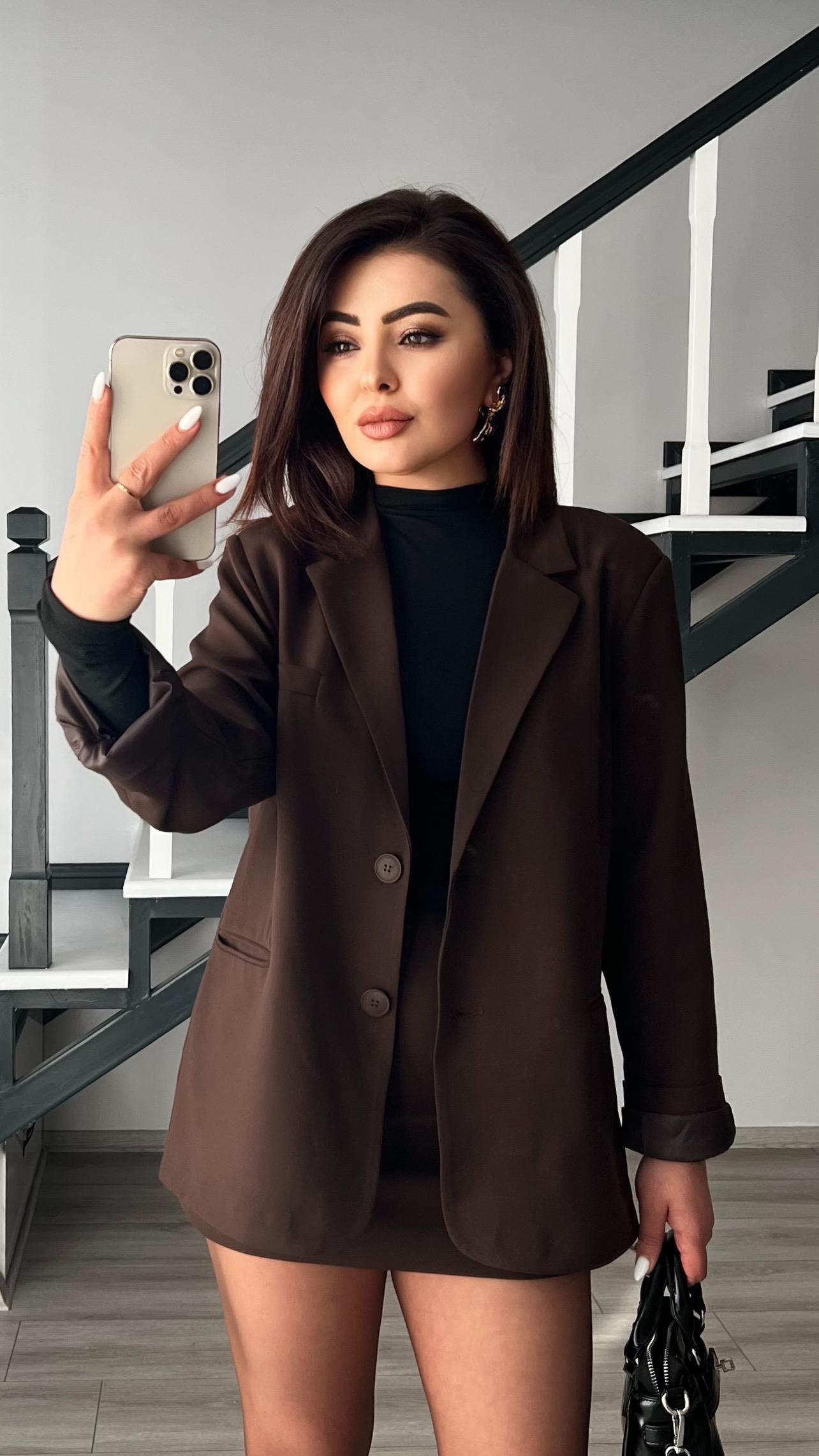 Acı Kahve Premium Astarlı Blazer Ceket 
