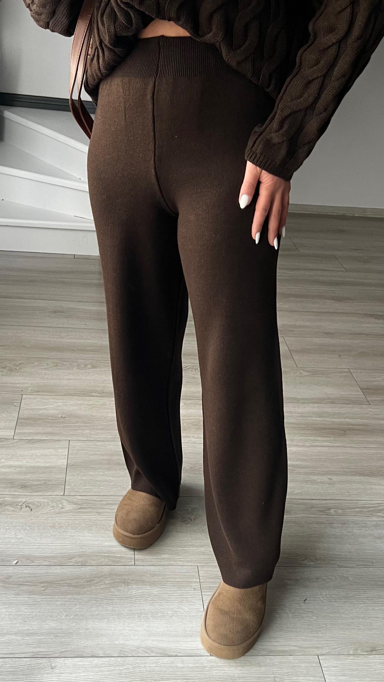 Dark Brown Premium Knitted Trousers