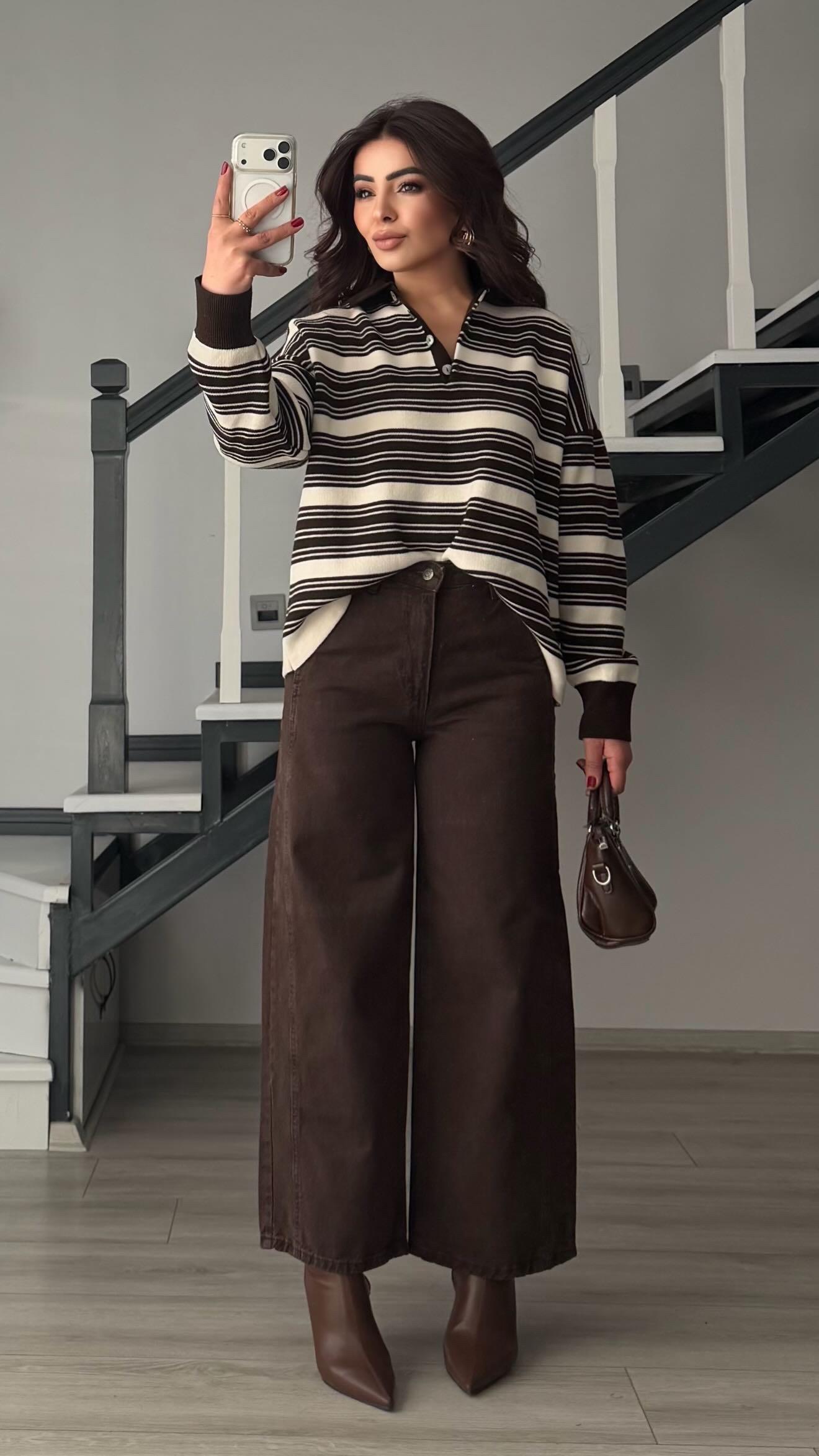 Dark Coffee Wide Leg Jeans