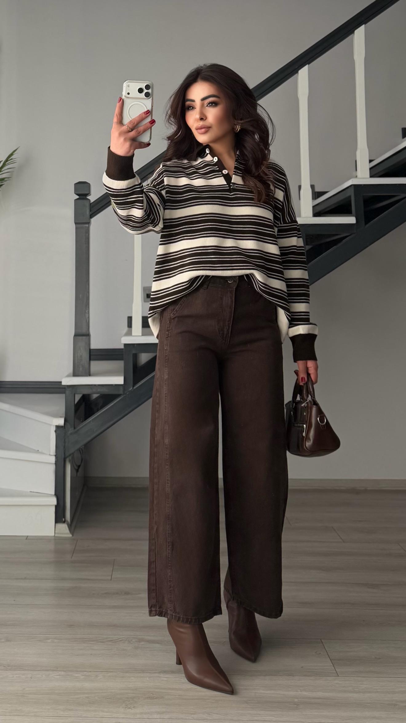 Dark Coffee Wide Leg Jeans