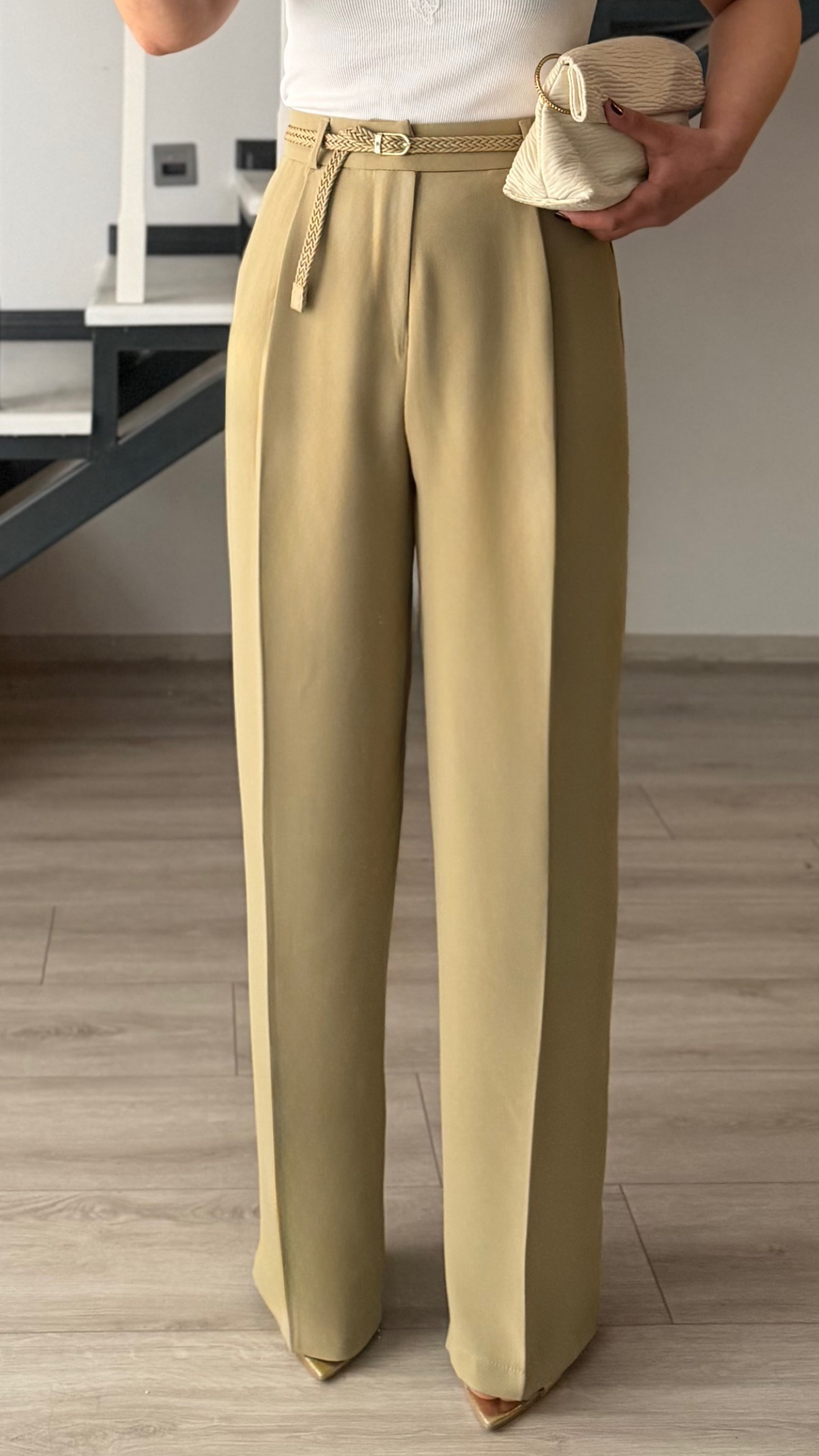 Ada Çayı Yeşili Premium Palazzo Pantolon