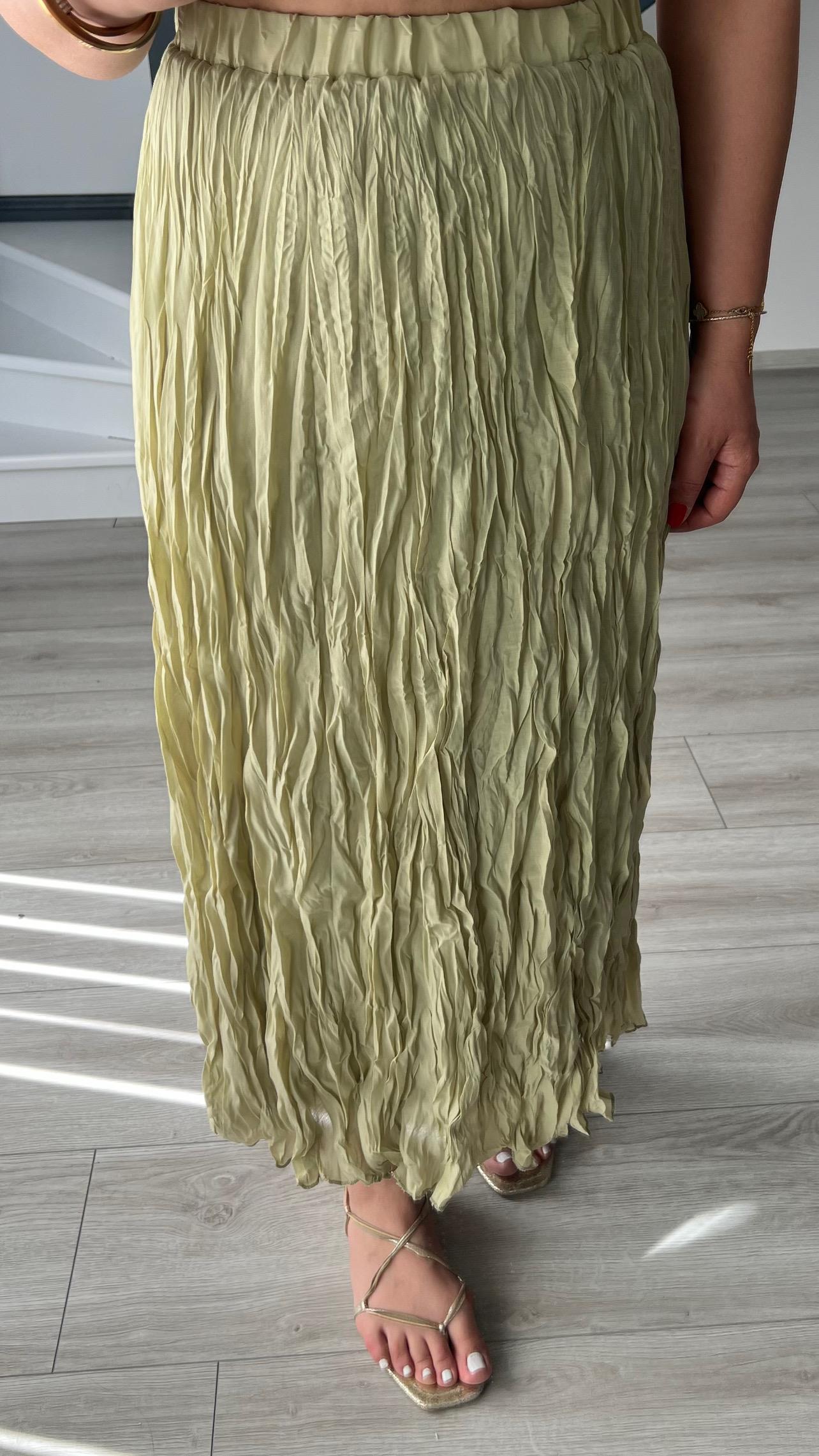 Sage Green Wrinkled Skirt