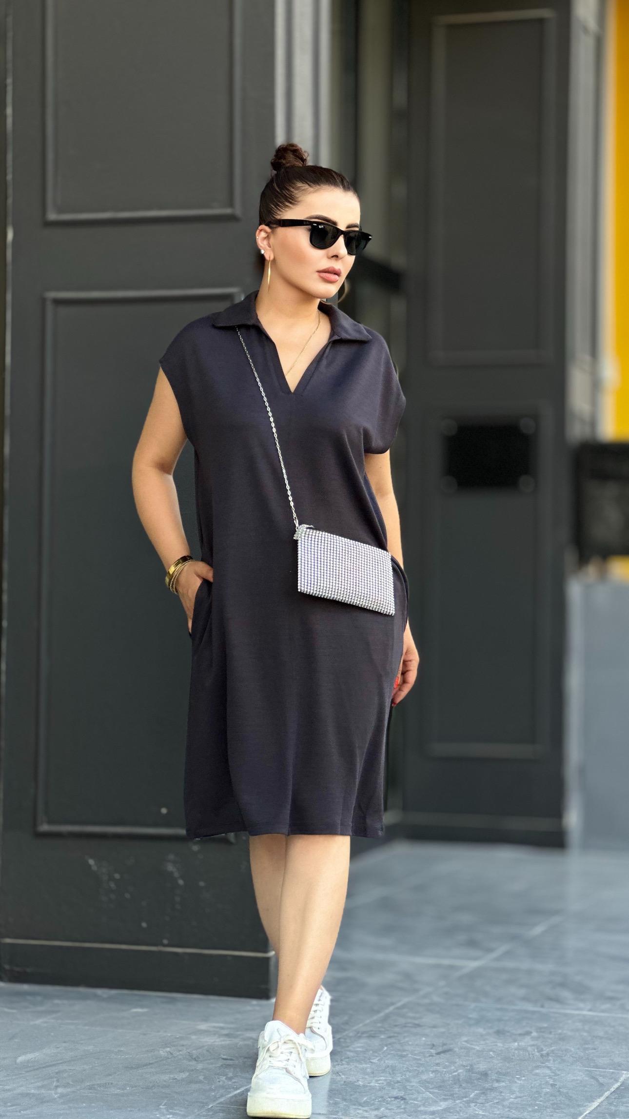 Anthracite Modal Fabric Oversize Dress