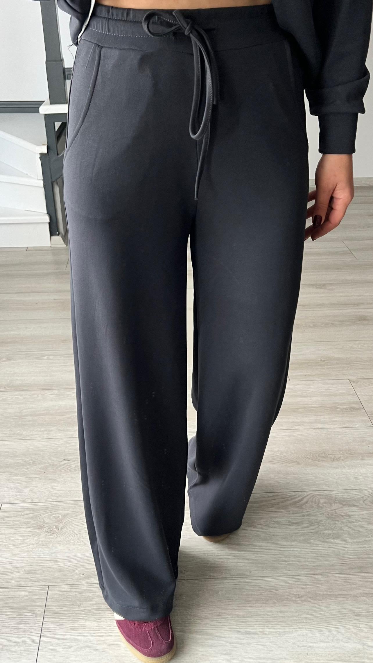 Anthracite Modal Fabric Half-Zip Suit