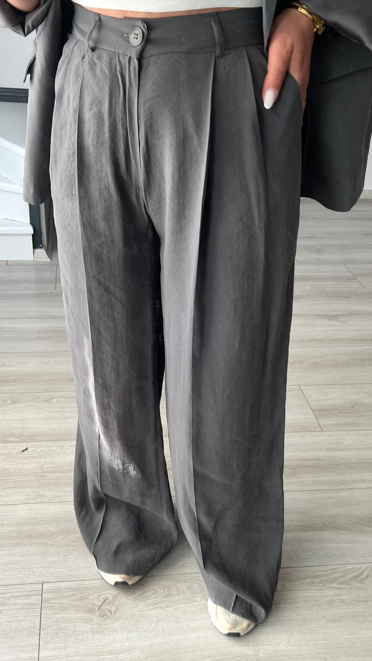 Anthracite Tencel Jacket and Trousers Set