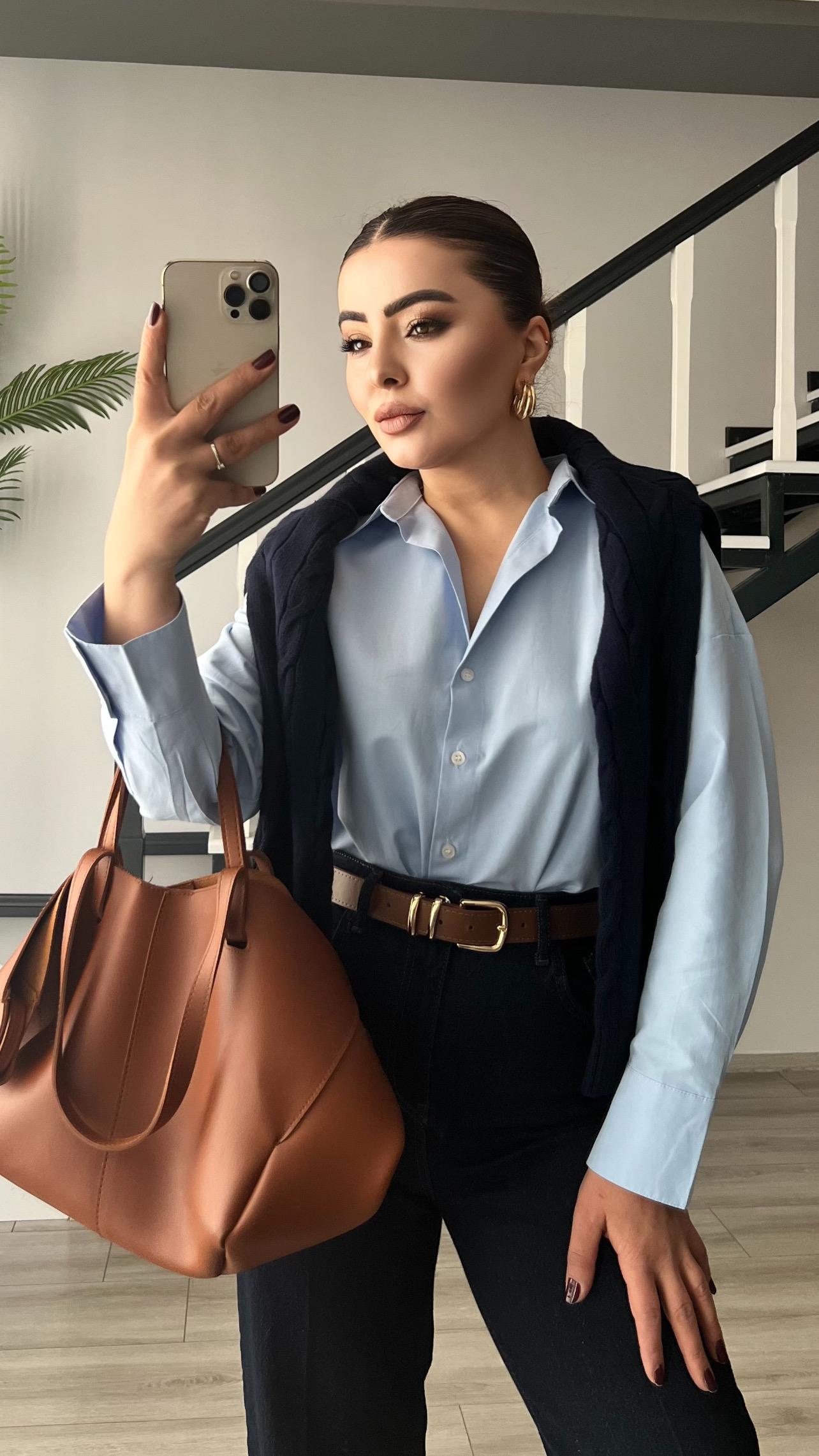 Baby Blue Poplin Shirt