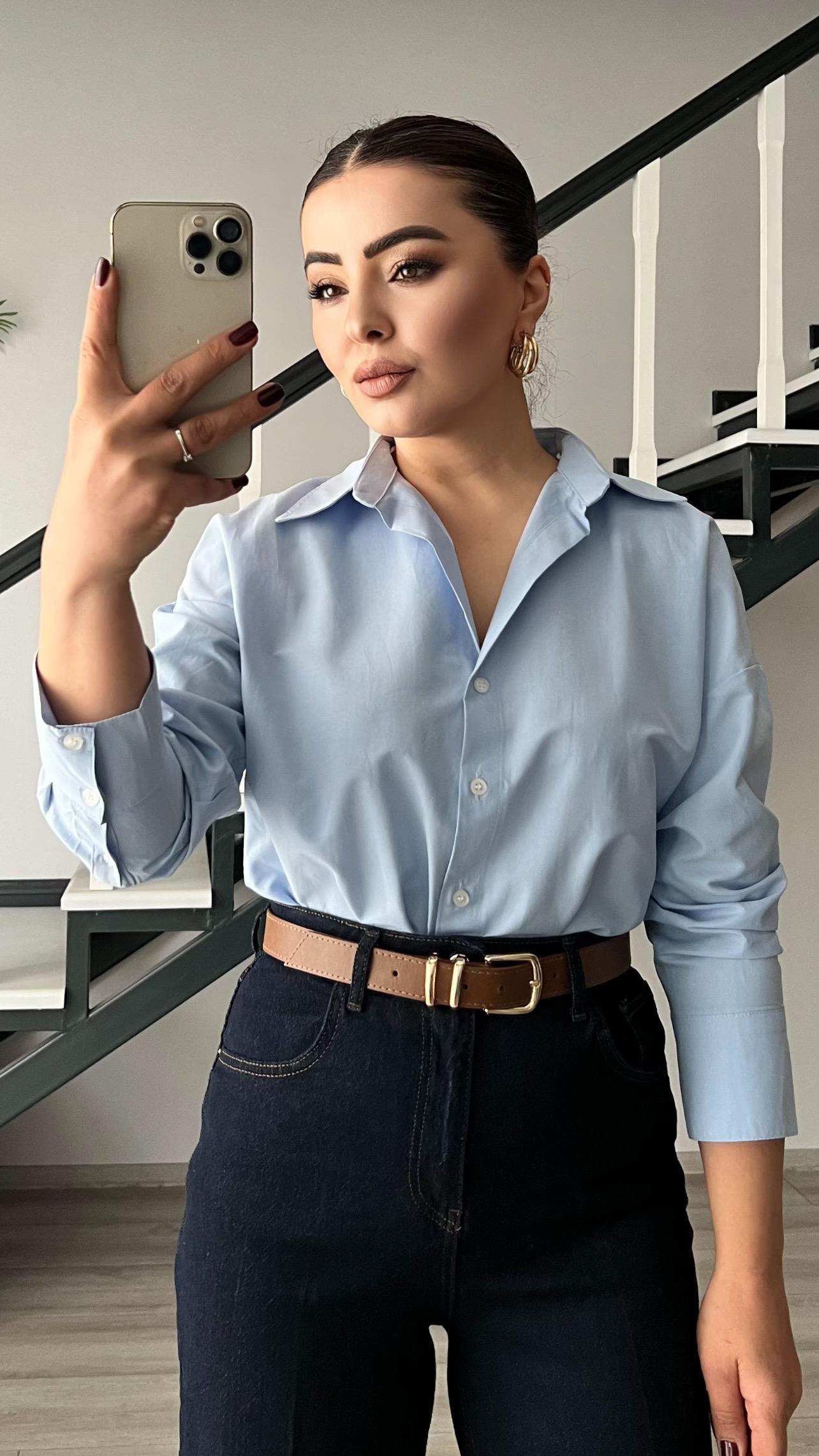 Baby Blue Poplin Shirt