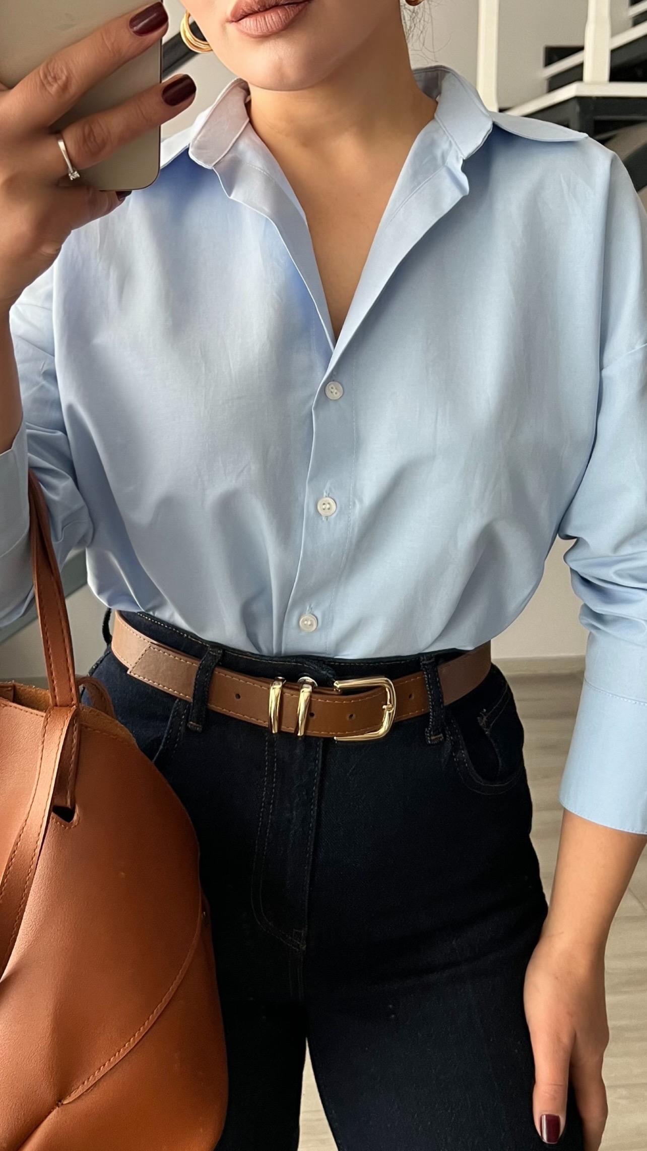Baby Blue Poplin Shirt