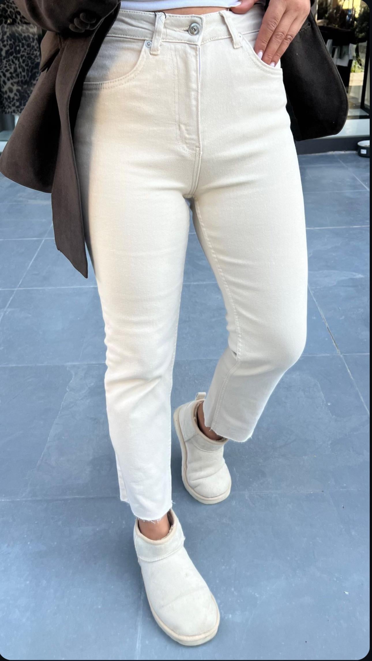 Beige Boy Fit Jeans