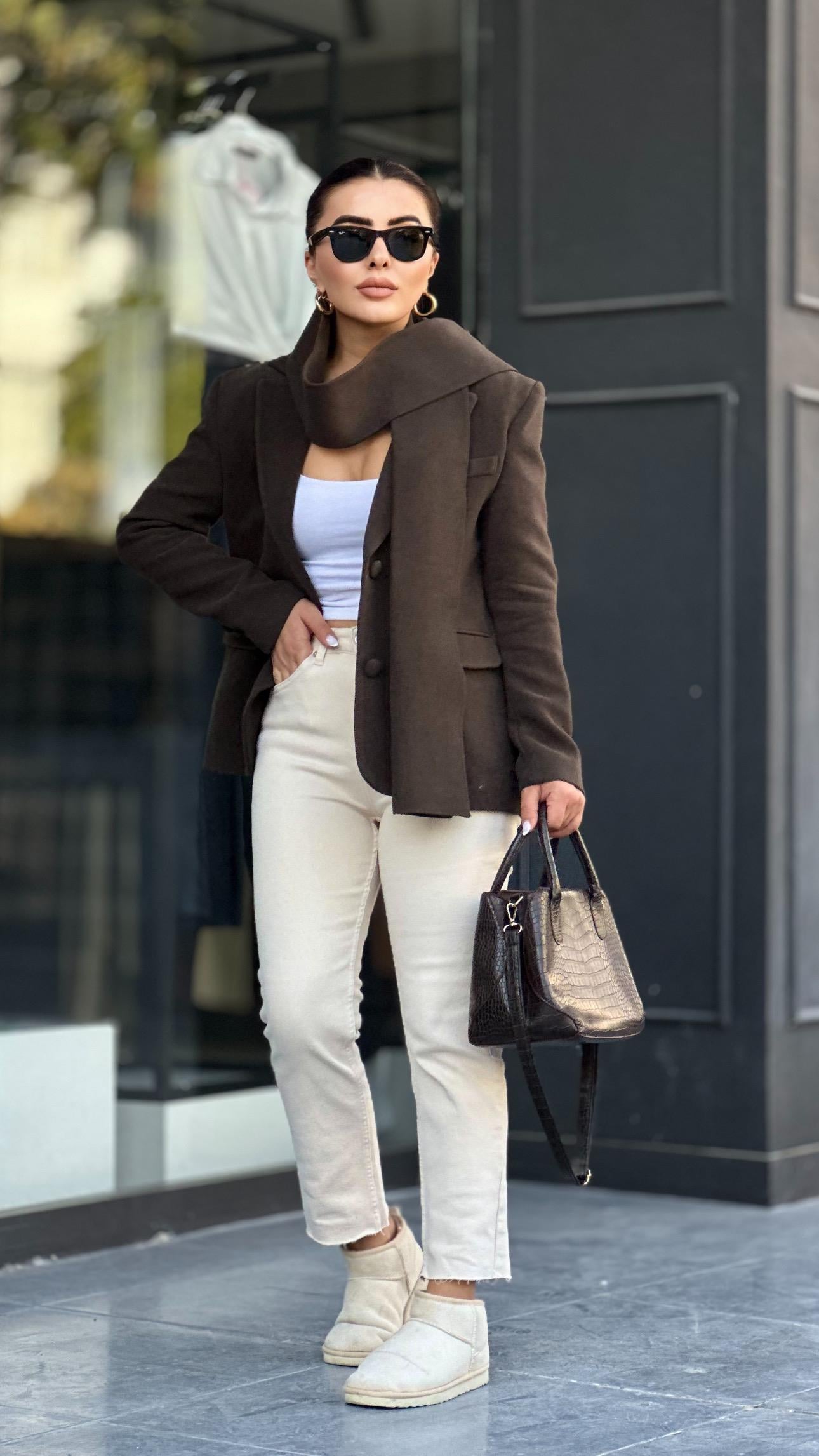 Beige Boy Fit Jeans