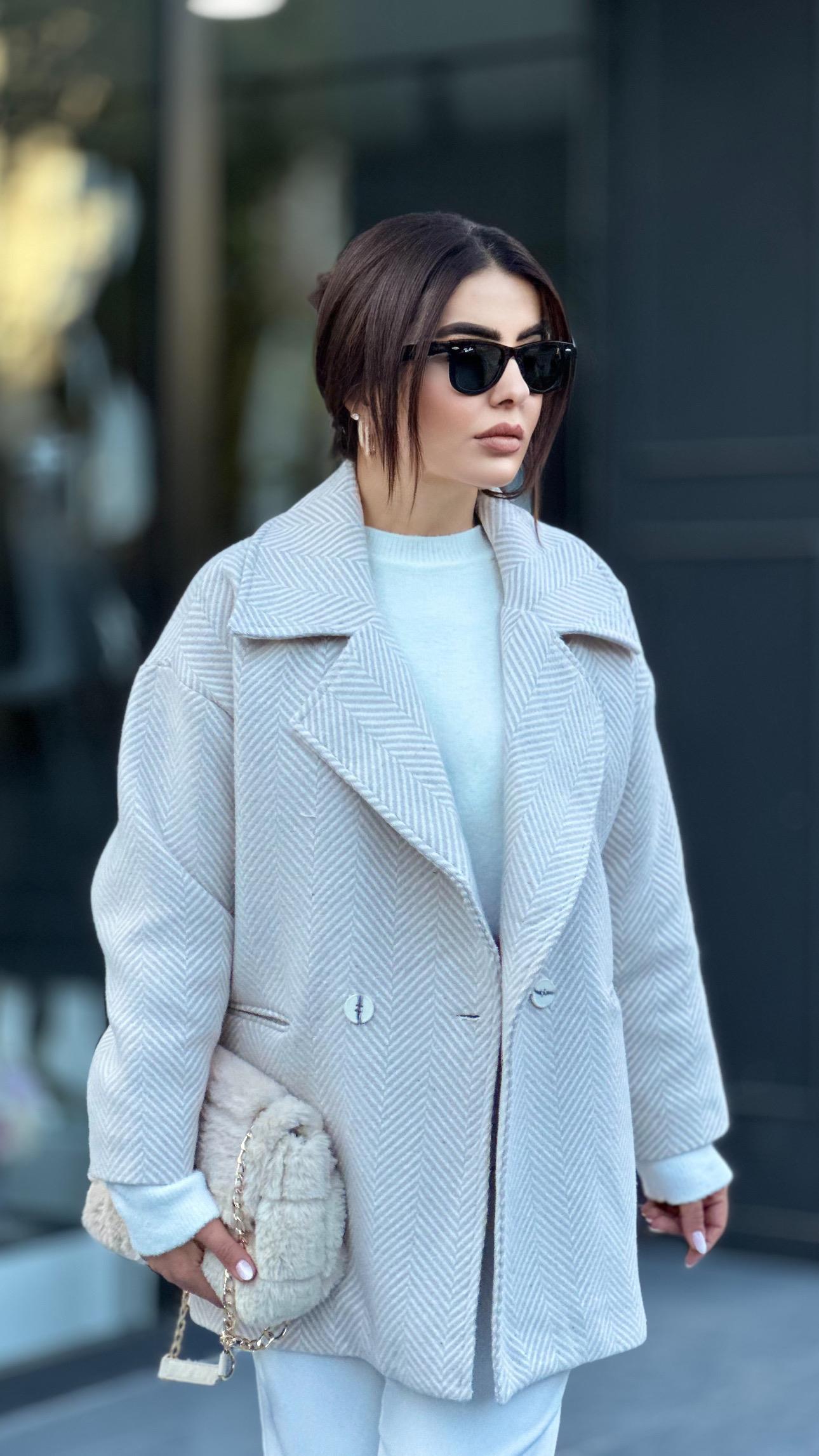 Beige Cashmere Oversize Coat