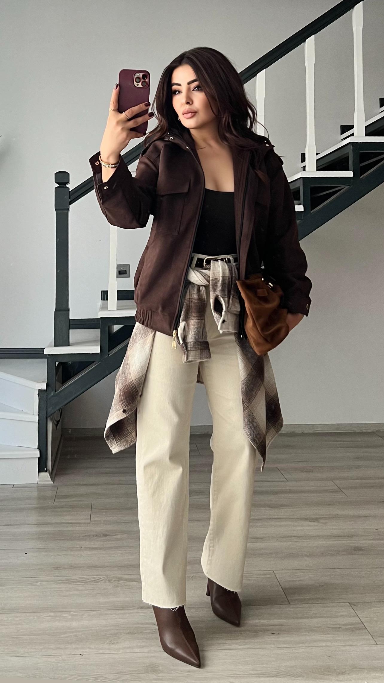 Beige Belted Cropped Leg Premium Jeans