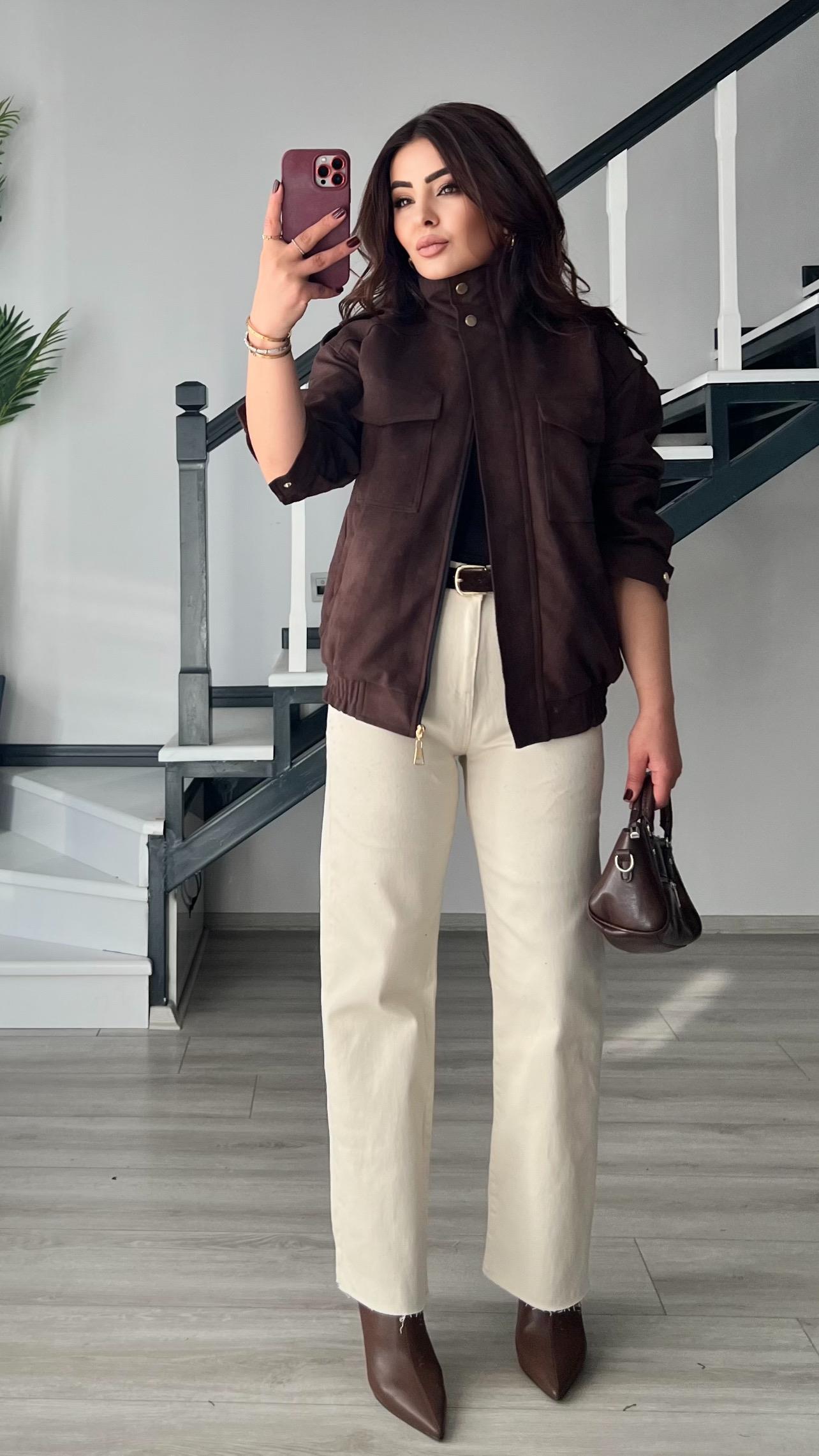Beige Belted Cropped Leg Premium Jeans