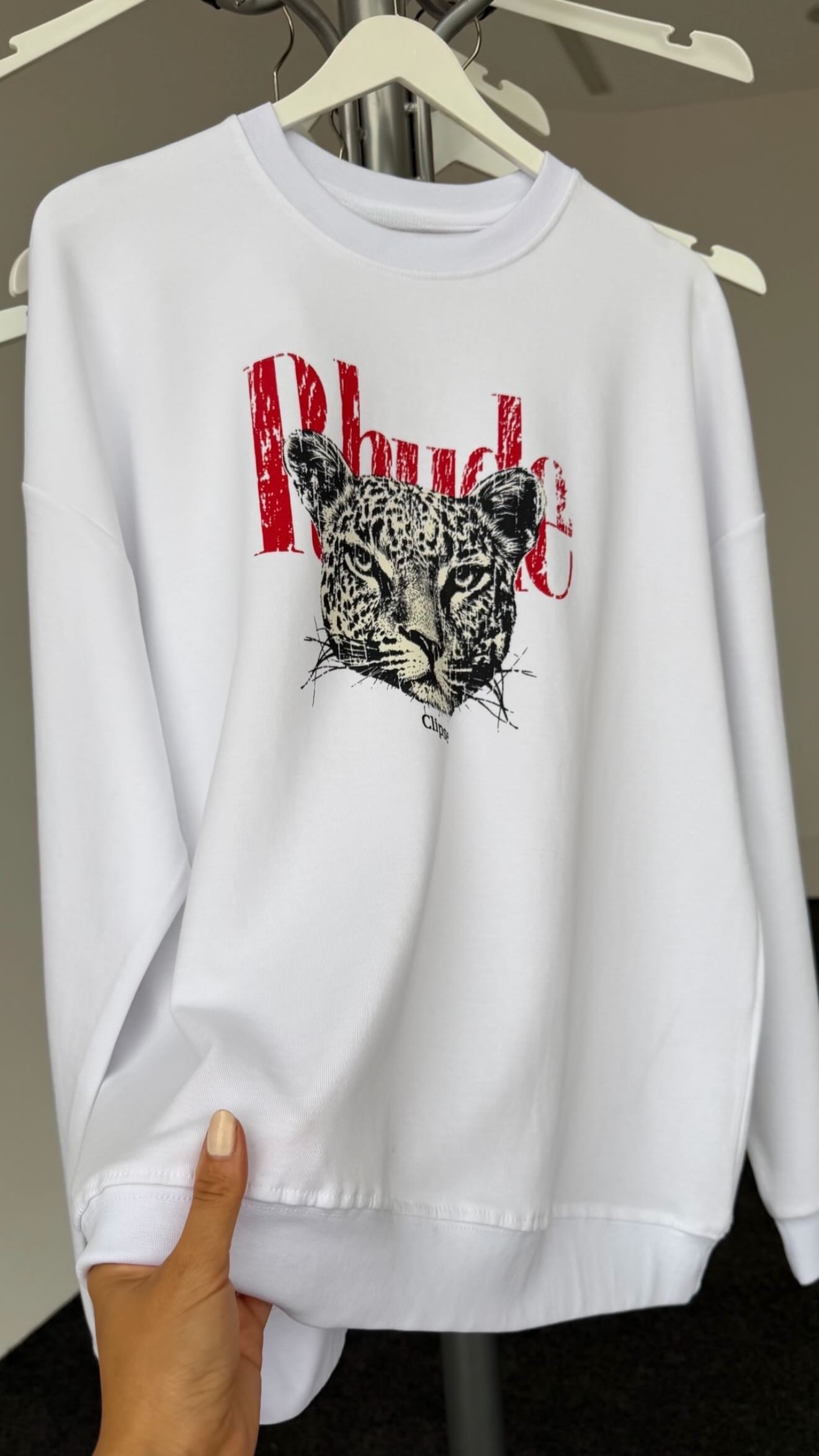 White Printed 2-Thread Sweatshirt