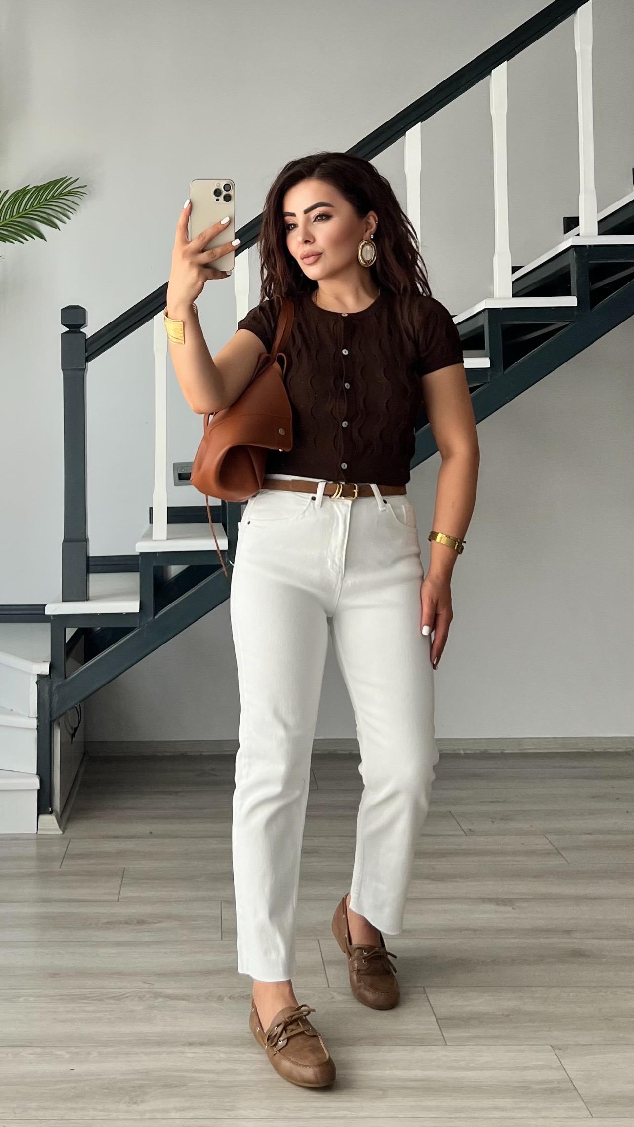 Beyaz Boy Fit Jean