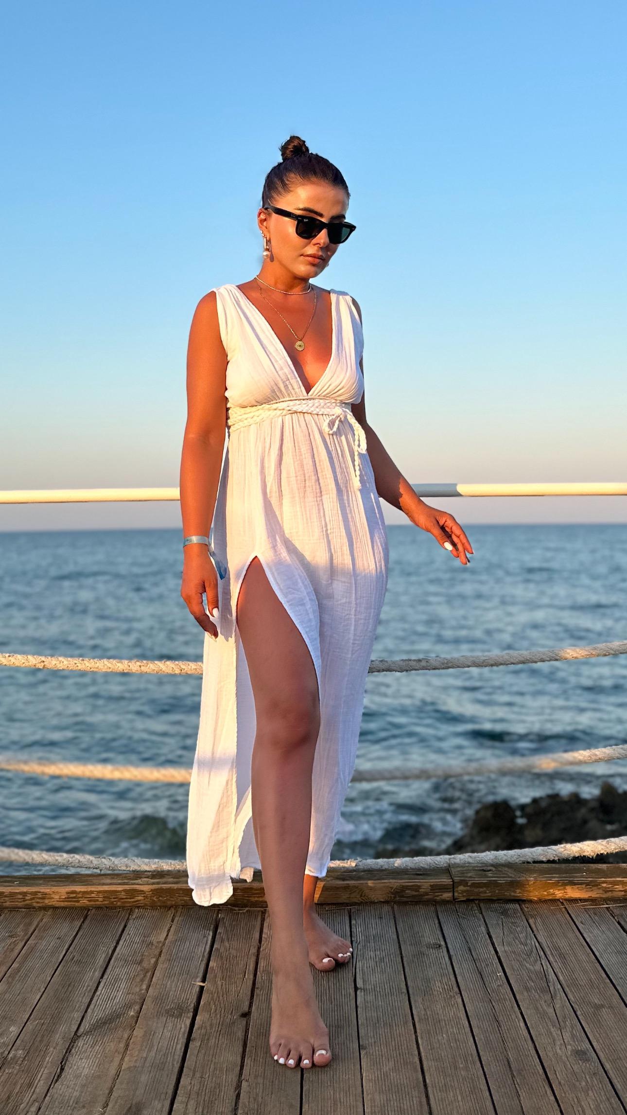 White Helen Muslin Pareo Dress