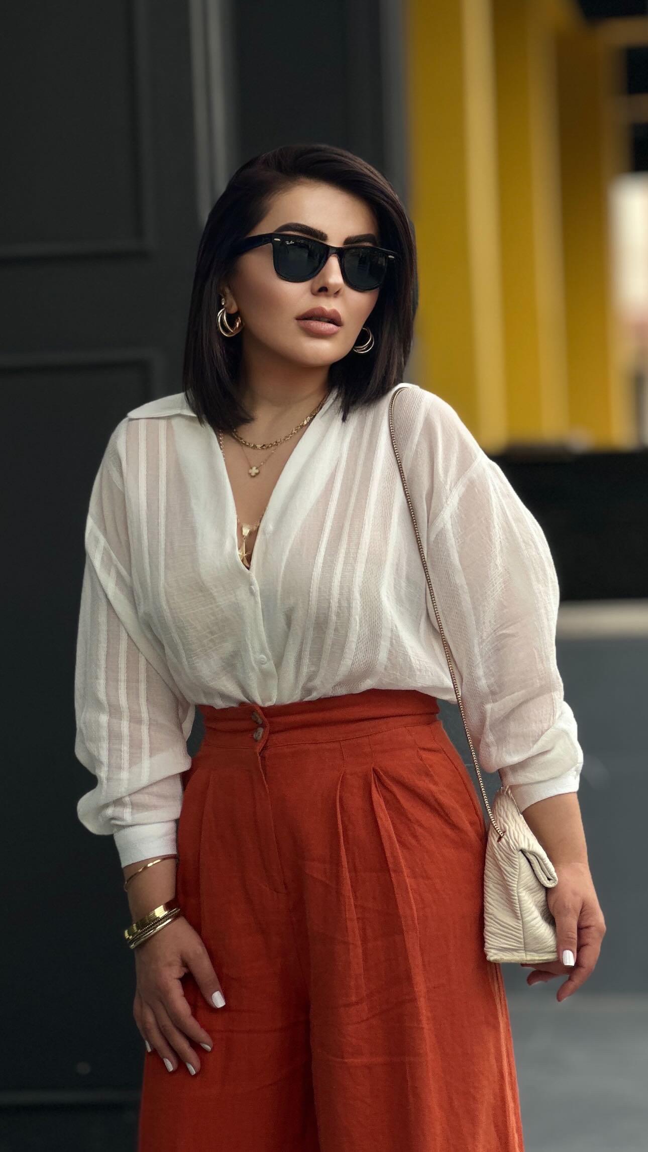 White Self-Striped Transparent Shirt